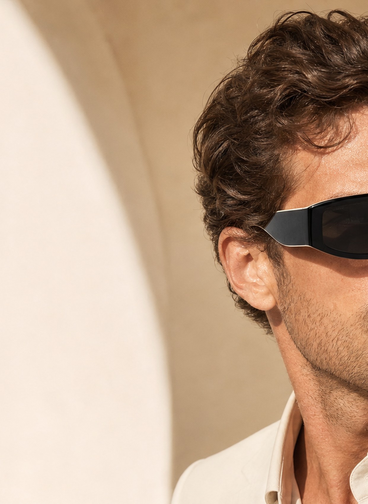 Male model wearing Chanel sunglasses