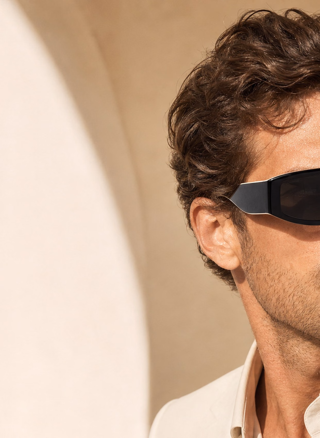 Male model wearing Chanel sunglasses